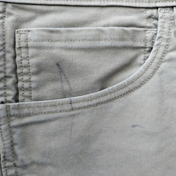 Levi's - Men's work wear, solid tan denim jeans. See pics for flaws. Size- 34x30 - Picture 5 of 12